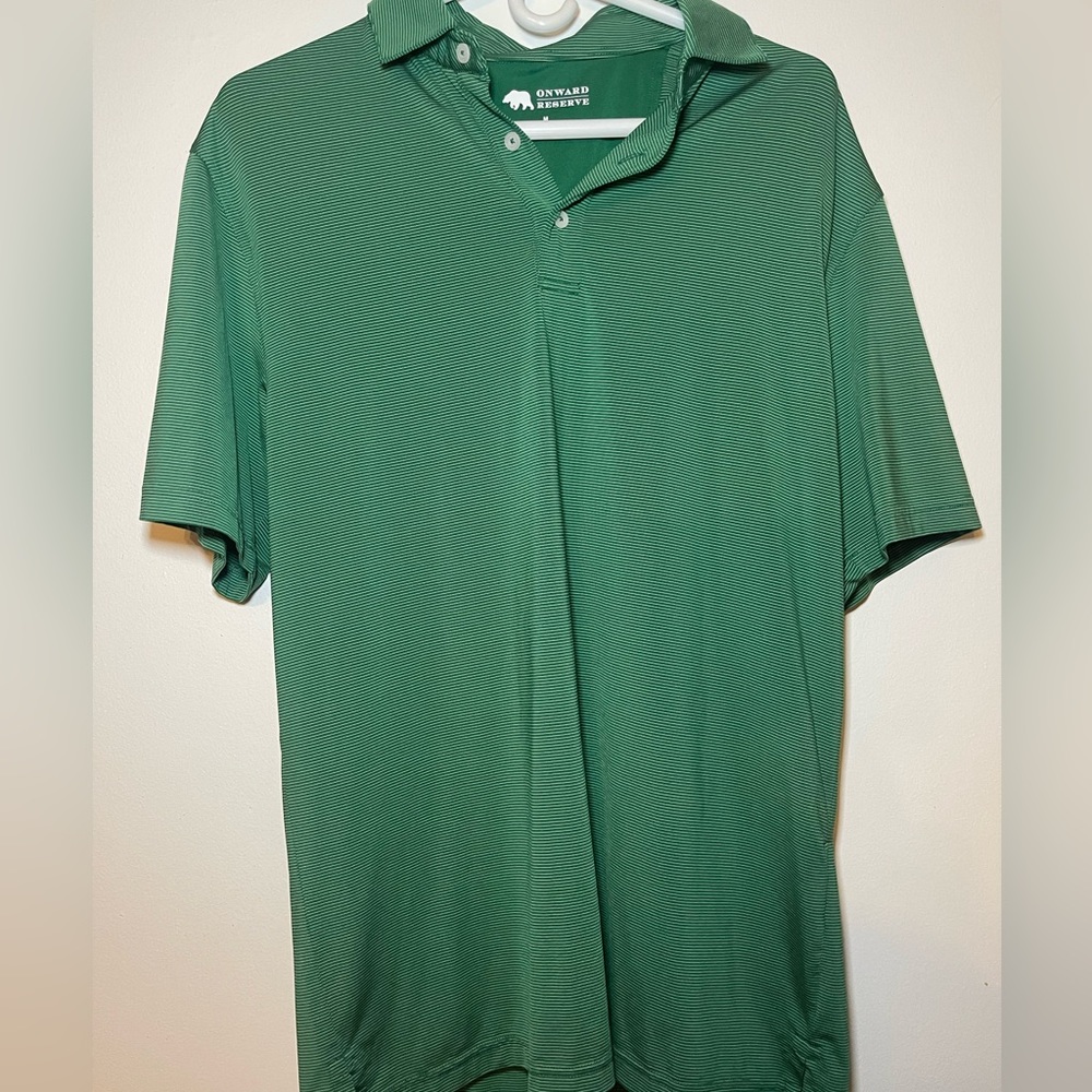 Green and white onward reserve polo